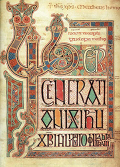 Lindisfarne Gospels, pg 700, British Museum in London