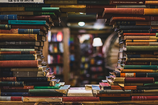 circular stack of books