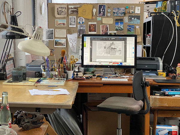 Brian Floca's workspace