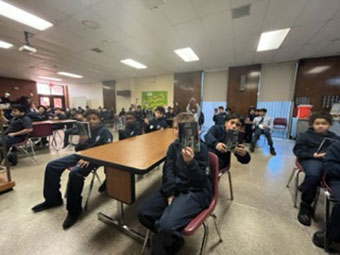 Students at San Miguel School in Rhode Island