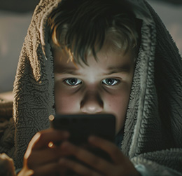 child on smartphone