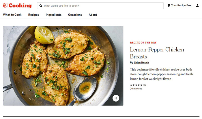 The New York Times Cooking Section